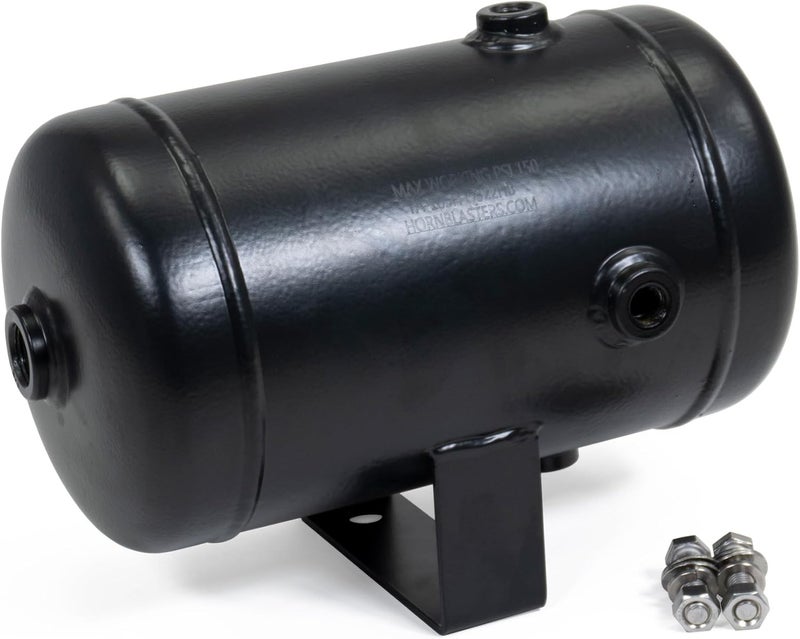 HornBlasters 1-Gallon (1.78 Liters) 5 Port Steel Air Tank - Powdercoat Finish - One 1/2" NPT Port & Four 1/4" NPT Ports - Image 1